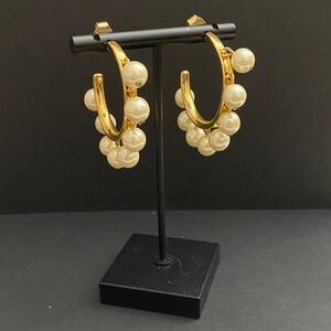 J. Crew Gold and Pearl Embellished Earrings
